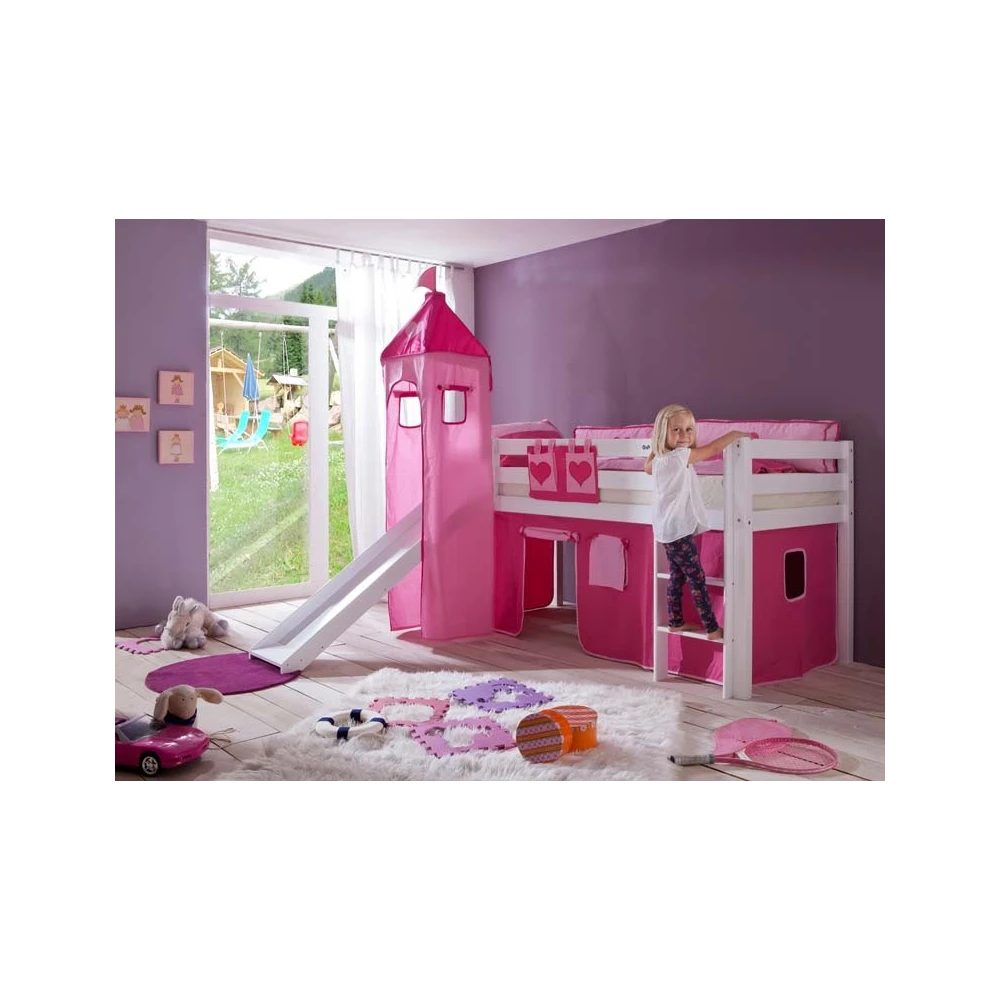 children's semi-high bed with slide