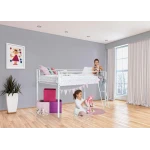 CAMA SEMI ALTA METÁLICA PETER CON CORTINAS