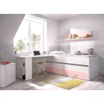compact bed with trundle and drawer