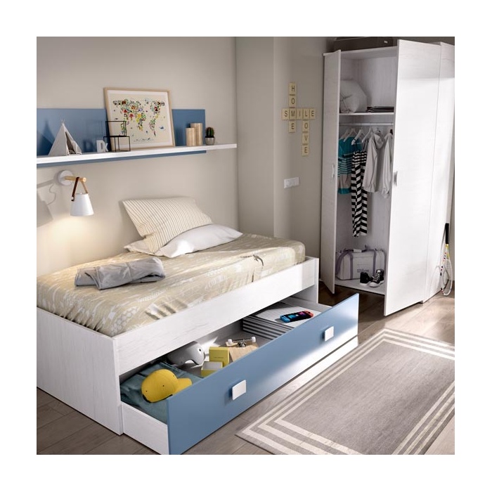 trundle bed with shelf