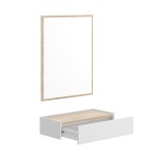 compact mirror entryway with drawer