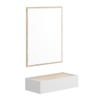 compact mirror entryway with drawer