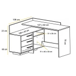 L-shaped desk with drawers