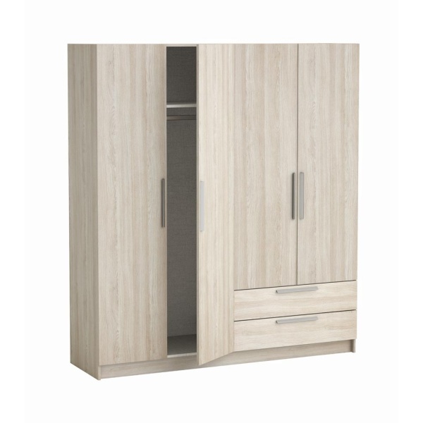4-door wardrobe with 2 drawers