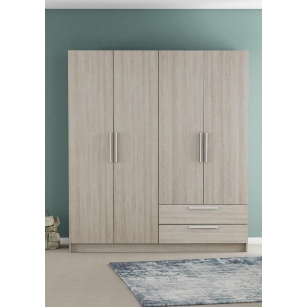4-door wardrobe with 2 drawers