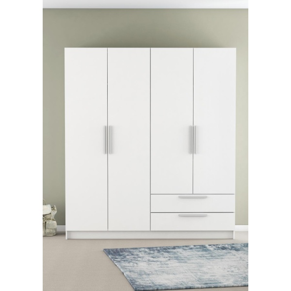4-door wardrobe with 2 drawers