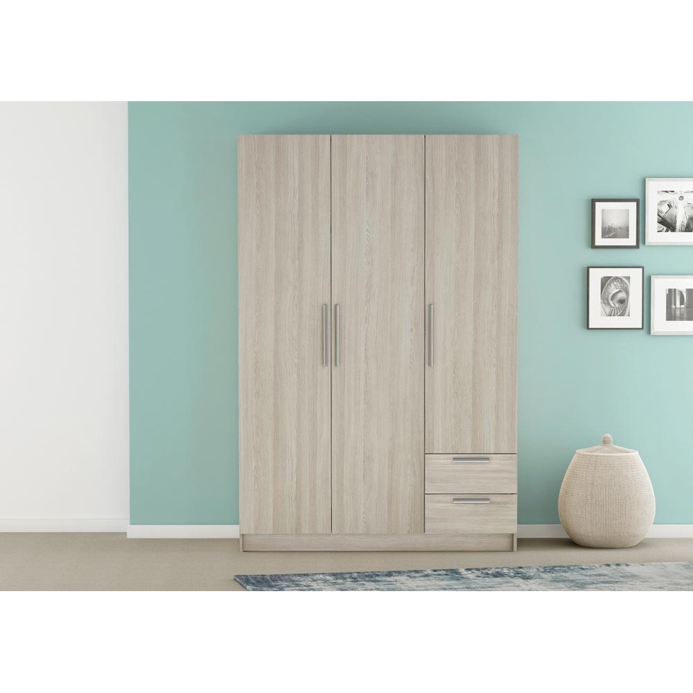 ARMARIO 3 PUERTAS Y 2 CAJONES WALLNUT