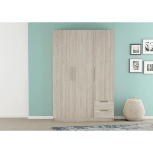 ARMARIO 3 PUERTAS Y 2 CAJONES WALLNUT