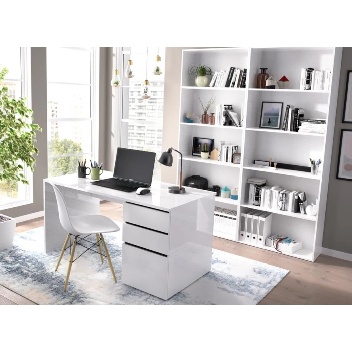 desk with drawers and door