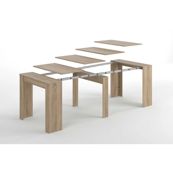 Adaptable table with 5 positions. Up to 10 diners. Extendable table for guests. Practical and functional.