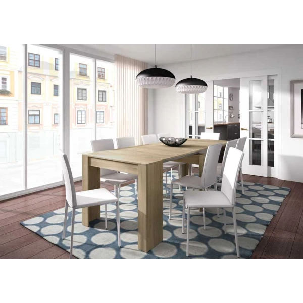 Adaptable table with 5 positions. Up to 10 diners. Extendable table for guests. Practical and functional.