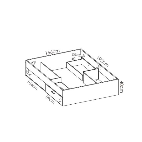 CAMA MATRIMONIAL BLANCA CON CAJONES  SIRACUSA