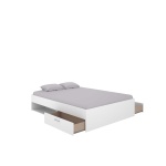 CAMA MATRIMONIAL BLANCA CON CAJONES  SIRACUSA