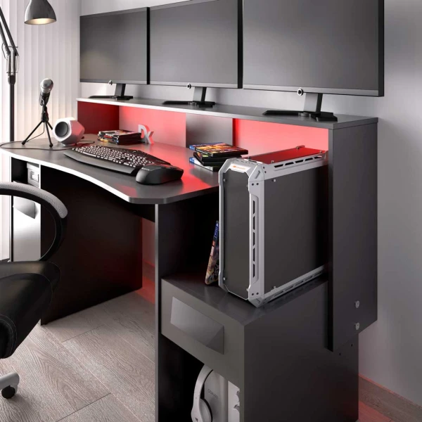 MESA DE GAMING TRON CON LED