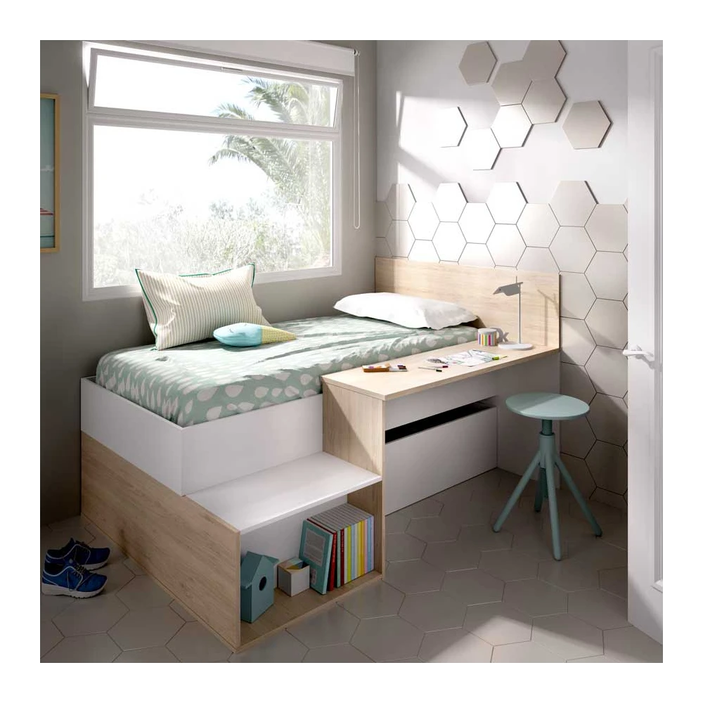 CAMA CON ESCRITORIO Y ALMACENAJE ERIN 