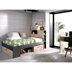 CAMA CON CAJONES Y ESTANTES MEMORY