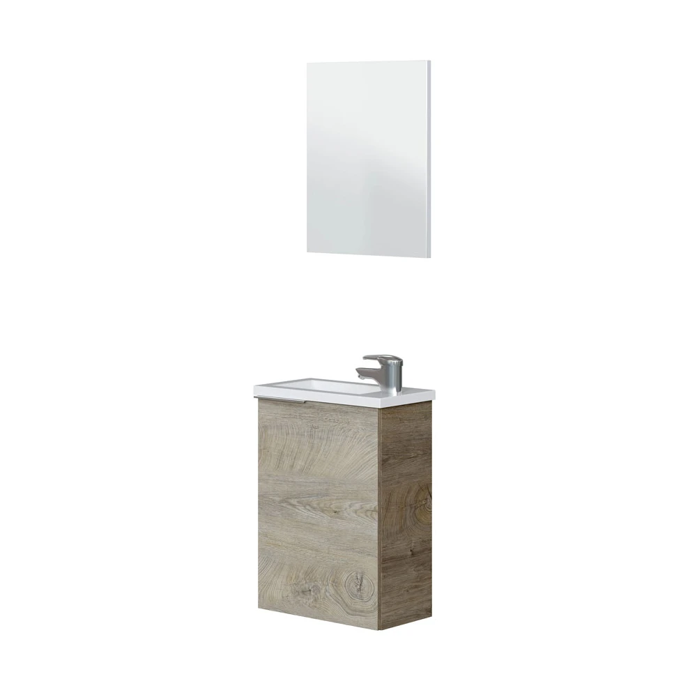 MUEBLE DE BAÑO CON ESPEJO Y LAVABO OAK