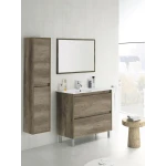 MUEBLE DE BAÑO CON ESPEJO DREVO 2 CAJONES
