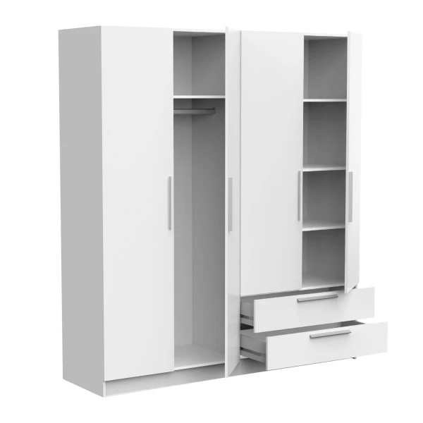 4-door wardrobe with 2 drawers