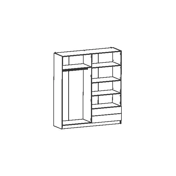 4-door wardrobe with 2 drawers