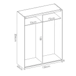  Wardrobe 2 sliding doors