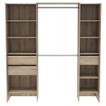 Open wardrobe measuring 192 x 50 cm with 2 bars, 3 drawers, and 9 shelves. Great storage capacity