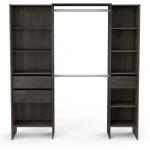 Open wardrobe measuring 192 x 50 cm with 2 bars, 3 drawers, and 9 shelves. Great storage capacity