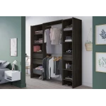 Open wardrobe measuring 192 x 50 cm with 2 bars, 3 drawers, and 9 shelves. Great storage capacity