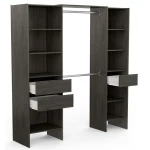 Open wardrobe measuring 192 x 50 cm with 2 bars, 3 drawers, and 9 shelves. Great storage capacity