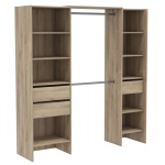 Open wardrobe measuring 192 x 50 cm with 2 bars, 3 drawers, and 9 shelves. Great storage capacity