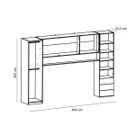 Full youth Bedroom furniture. Includes bed, wardrobes, 3 drawers, and a shelf. Functional. Great value for money. 
