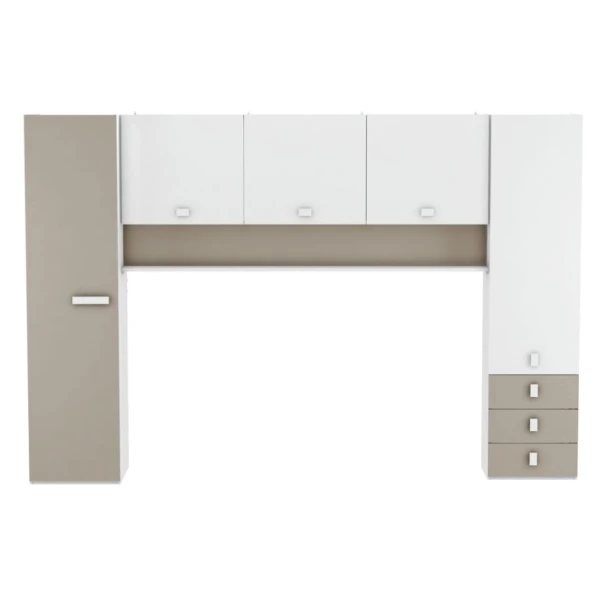 Full youth Bedroom furniture. Includes bed, wardrobes, 3 drawers, and a shelf. Functional. Great value for money. 