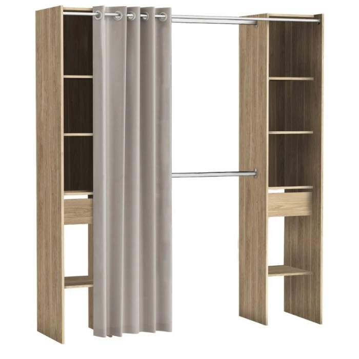 Double dressing room with curtains