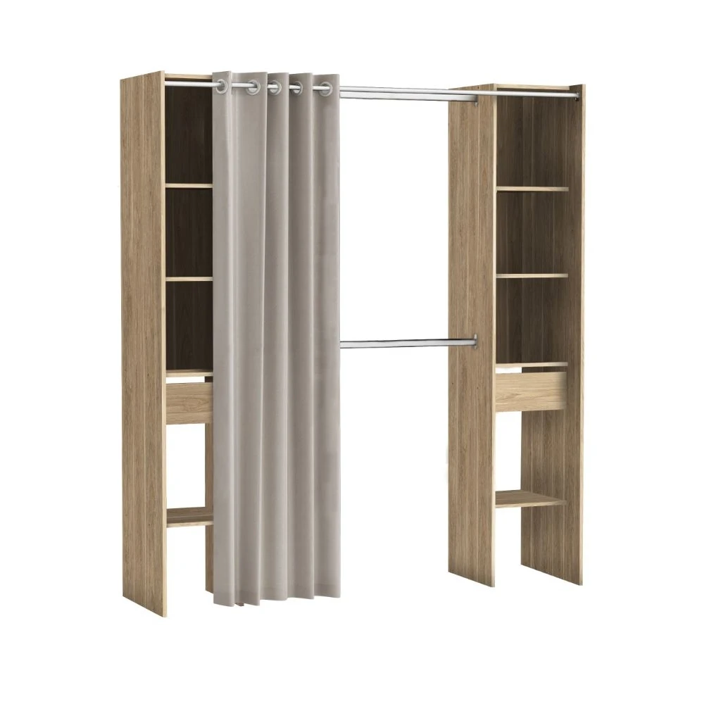 Double dressing room with curtains