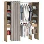 Double dressing room with curtains