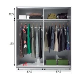  Bicolor Wardrobe 2 Doors