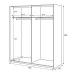  Bicolor Wardrobe 2 Doors