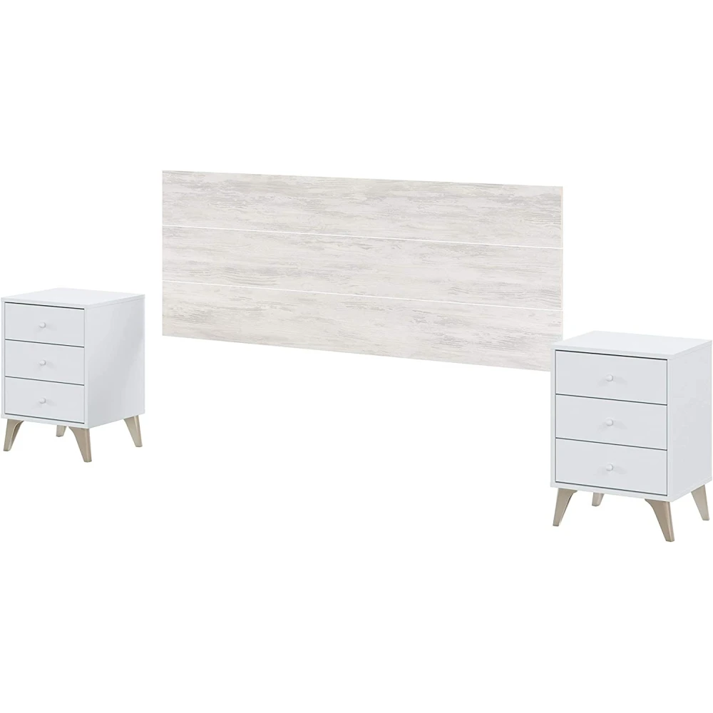 Headboard and 2 nightstands