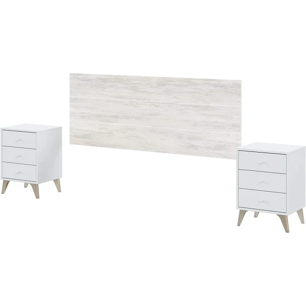 Headboard and 2 nightstands