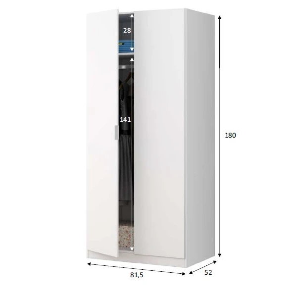 Wardrobe 2 Doors  White 