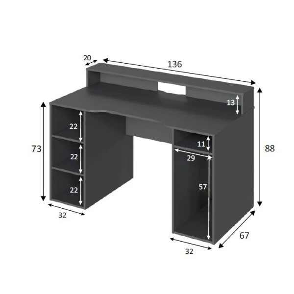 Multifunctional gamer desk