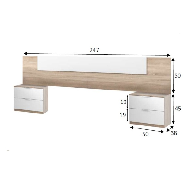 Headboard With bedside tables