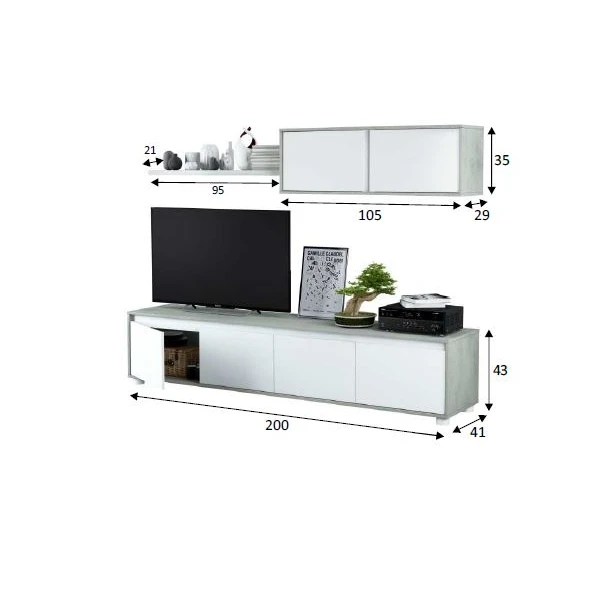 Living room TV cabinet set