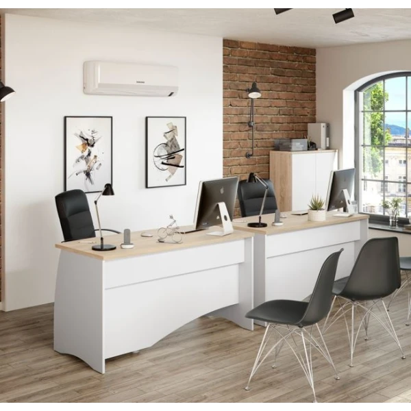 Desk with pedestal cabinet