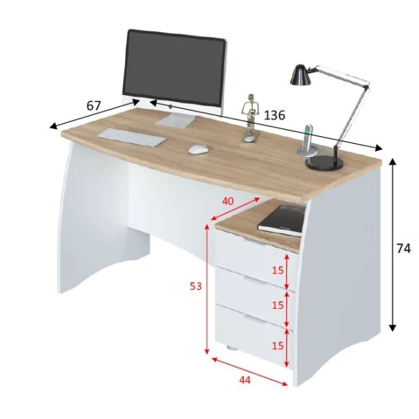 Desk with pedestal cabinet