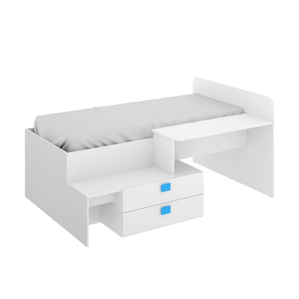 CAMA COMPACTA JUVENIL CON ESCRITORIO Y CAJONES DALILA