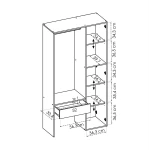 VESTIDOR SEMI ABIERTO CON PUERTA Y CAJON DYLAN