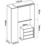 VESTIDOR SEMI ABIERTO CON CORTINA Y CAJONERA PRIVÉ