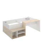 CAMA JUVENIL CON ESCRITORIO Y ESTANTES PRISMA