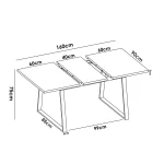 MESA COMEDOR EXTENSIBLE ESTILO INDUSTRIAL WATT